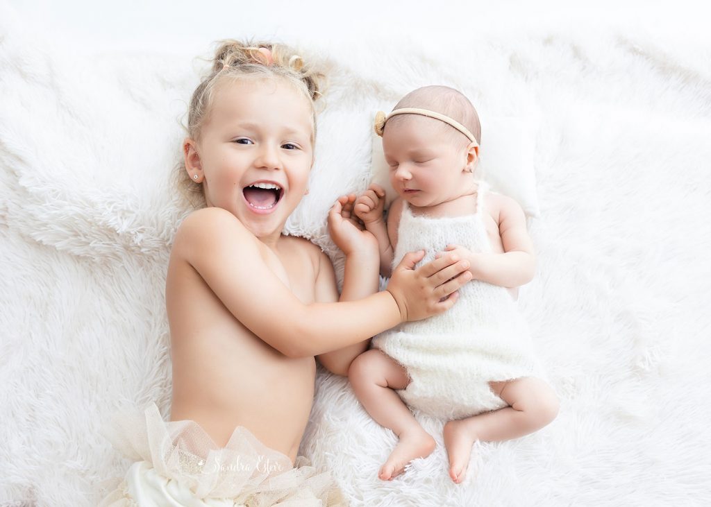 Fotos bebé y hermana
