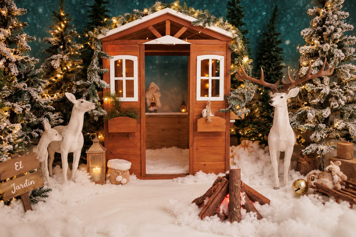 escenario navidad nevado seephoto estudio